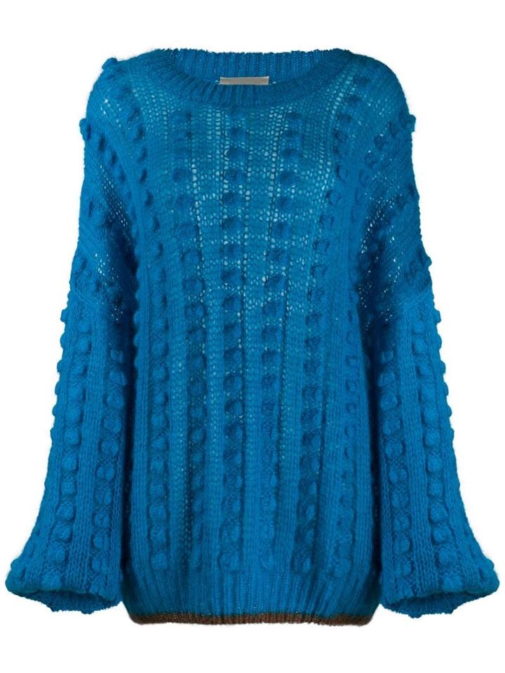 Marco De Vincenzo Oversized Pompom Jumper - Blue