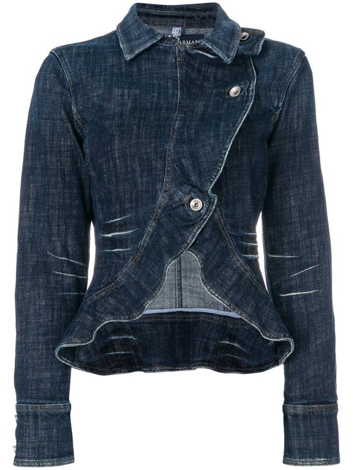 Giorgio Armani Vintage Cropped Denim Jacket - Blue