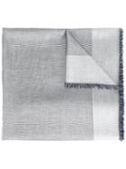 Dondup Contrast Border Scarf, Women's, Blue, Cotton/modal/polyamide/polyester