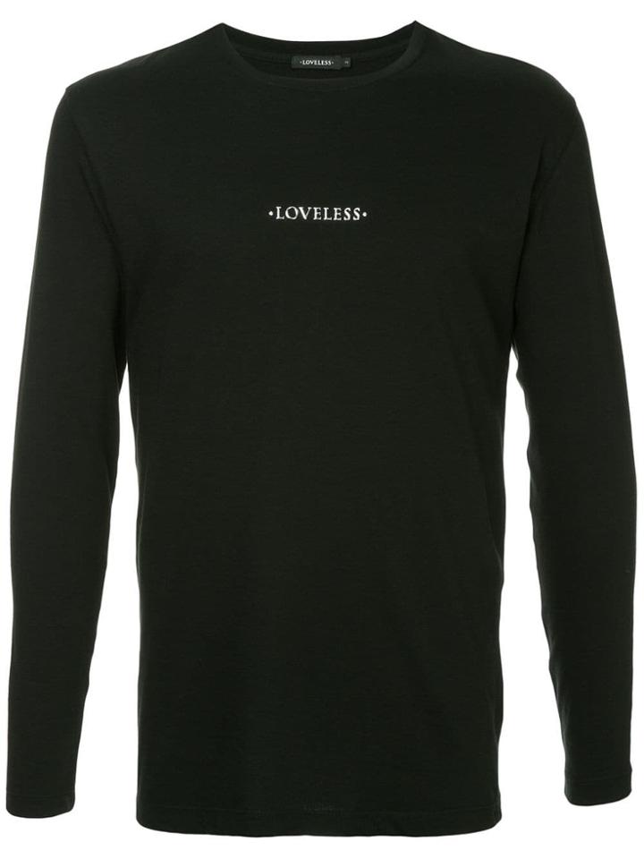 Loveless Longsleeved Logo Print T-shirt - Black