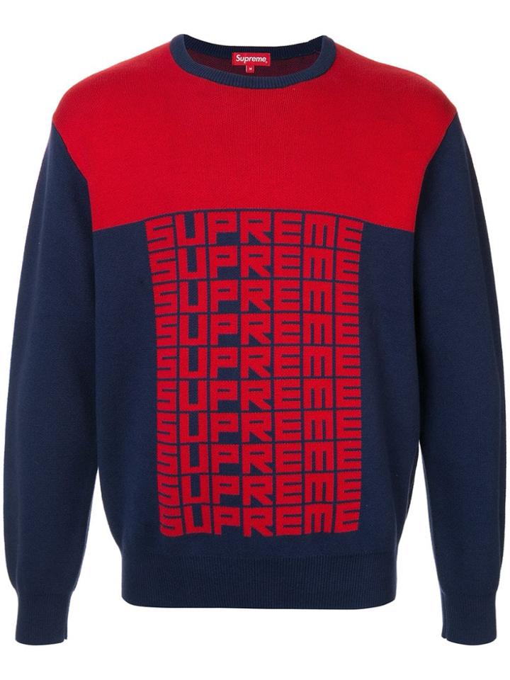 Supreme Logo Repeat Jumper - Blue