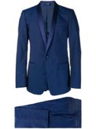 Dolce & Gabbana Silk Trimmed Suit - Blue