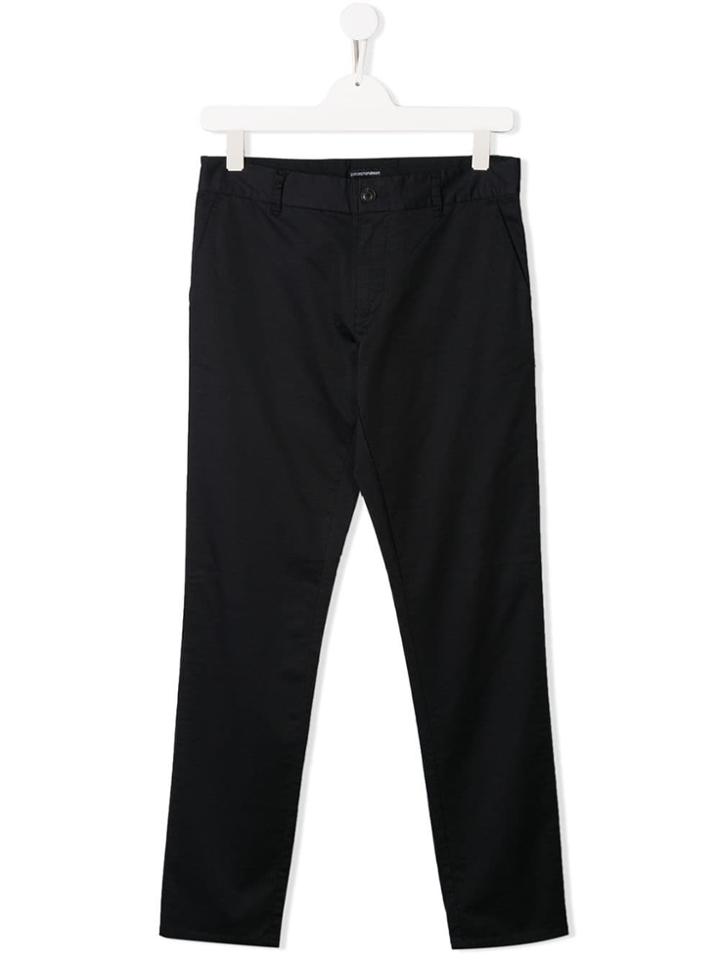 Emporio Armani Kids Teen Straight-leg Trousers - Blue