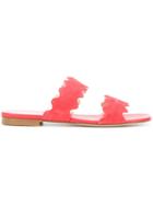 Prada Scalloped Open Toe Sandals - Pink