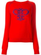 Emilio Pucci Round Neck Logo Jumper, Women's, Size: Small, Red, Merino