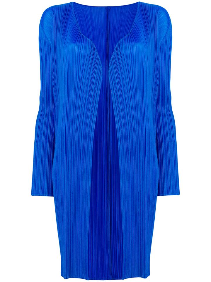 Pleats Please By Issey Miyake Fitted Cardi-coat - Blue