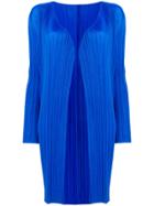 Pleats Please By Issey Miyake Fitted Cardi-coat - Blue