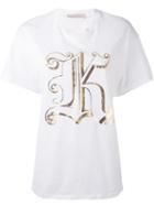 Christopher Kane - Metallic K T-shirt - Women - Cotton - L, White, Cotton