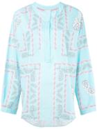 Natasha Zinko - Printed Shirt Top - Women - Cotton - 36, Blue, Cotton