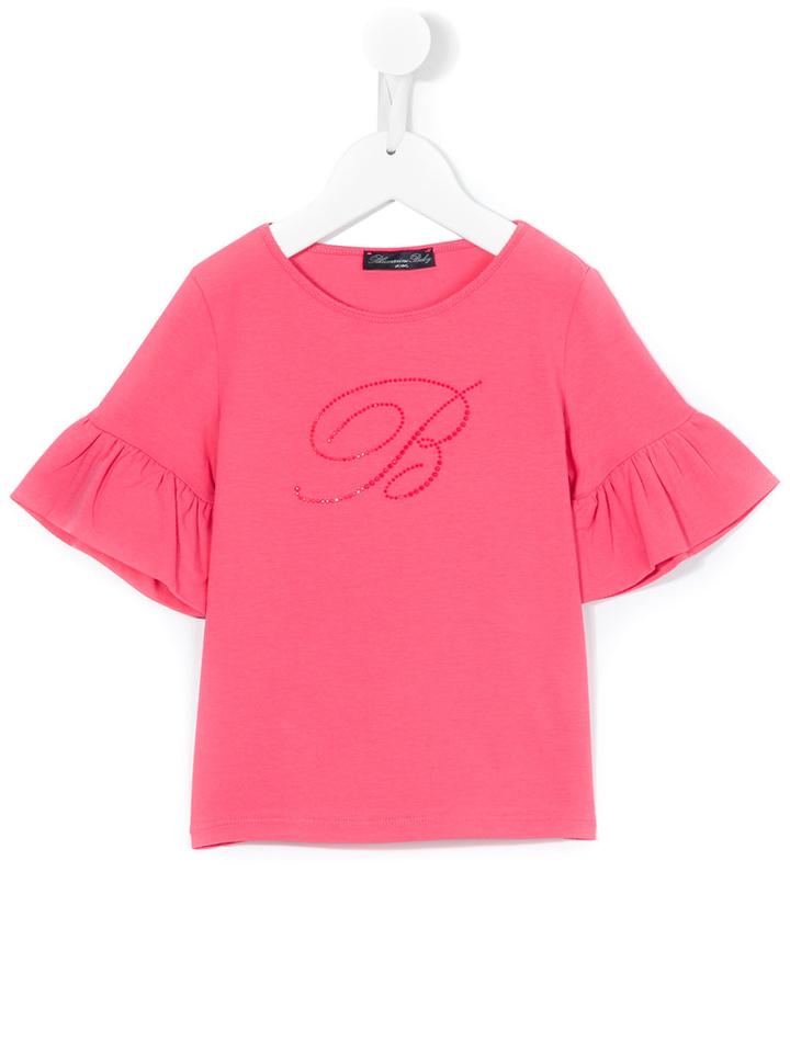 Miss Blumarine - Embellished T-shirt - Kids - Cotton/spandex/elastane - 2 Yrs, Pink/purple