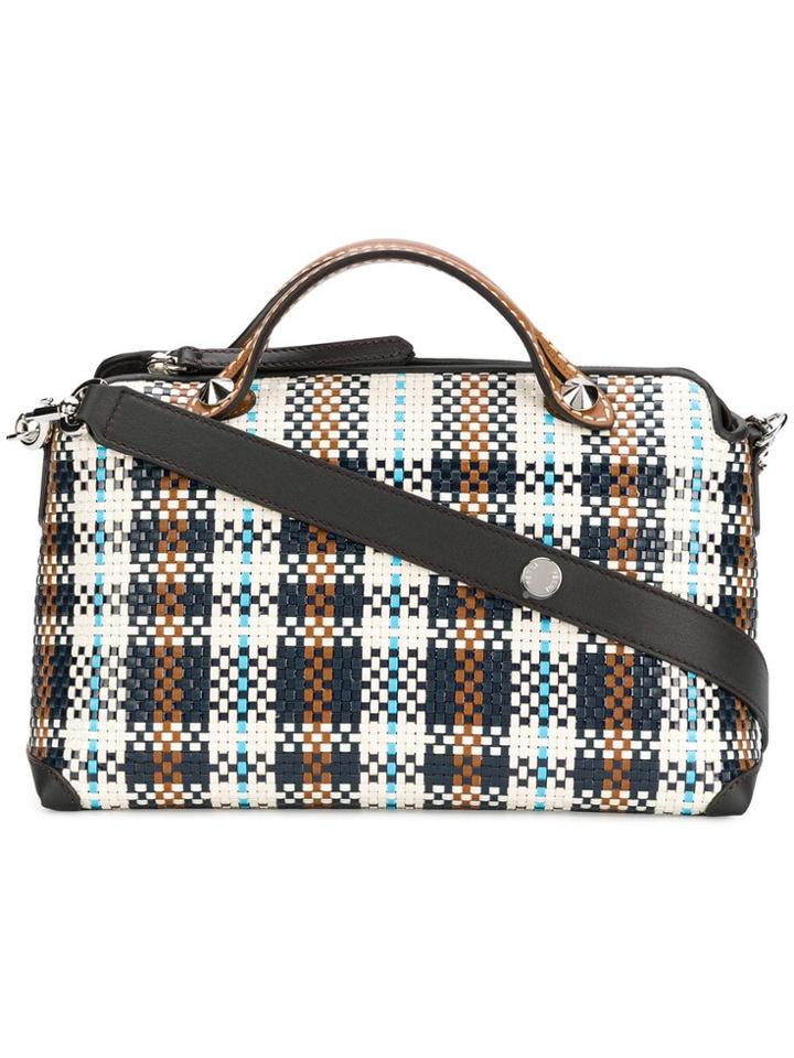 Fendi Leather Patterned Handbag - Blue