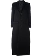 Dsquared2 Asymmetric Hem Coat, Women's, Size: 42, Black, Polyamide/polyester/cashmere/virgin Wool