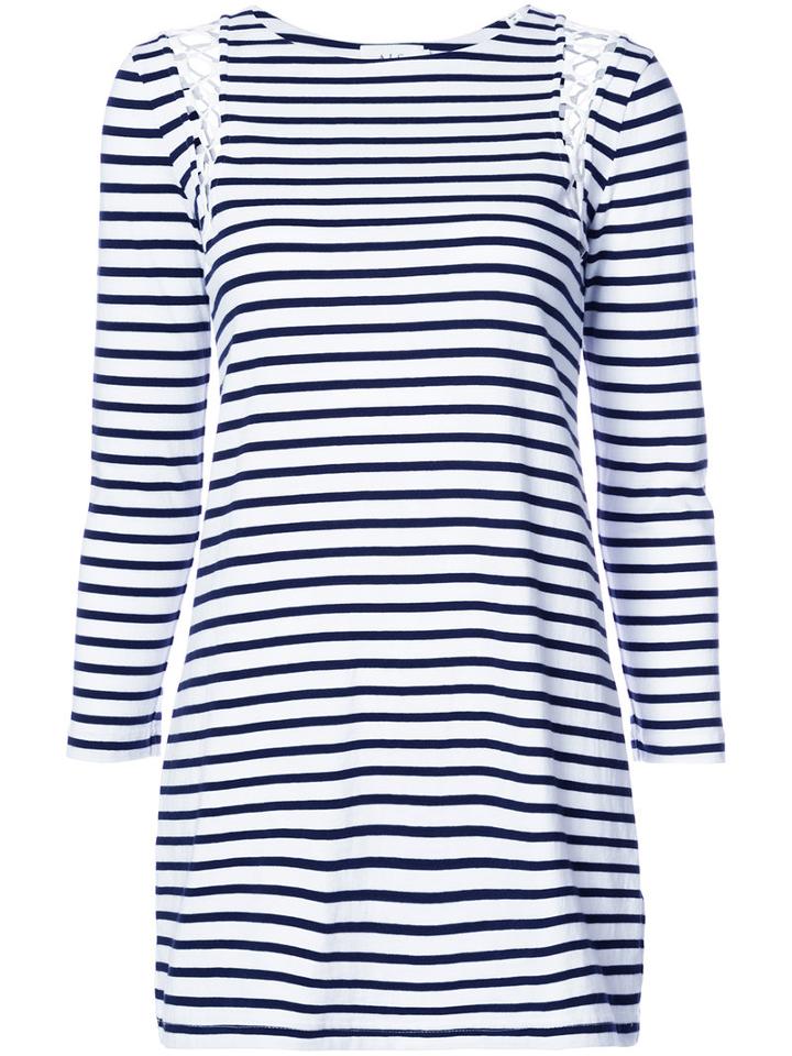 A.l.c. - Striped T-shirt Dress - Women - Cotton - S, White, Cotton