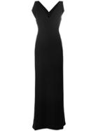 Emporio Armani Origami Detail Column Gown - Black