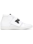 Palm Angels Velcro Fastening Hi-top Sneakers, Men's, Size: 41, White, Leather/rubber
