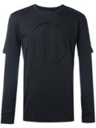 3.1 Phillip Lim Long Sleeve Circle T-shirt, Men's, Size: Large, Black, Cotton