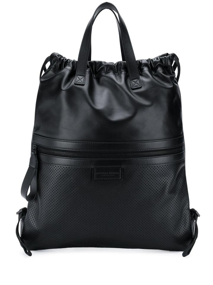 Bottega Veneta Flat Tote Backpack - Black
