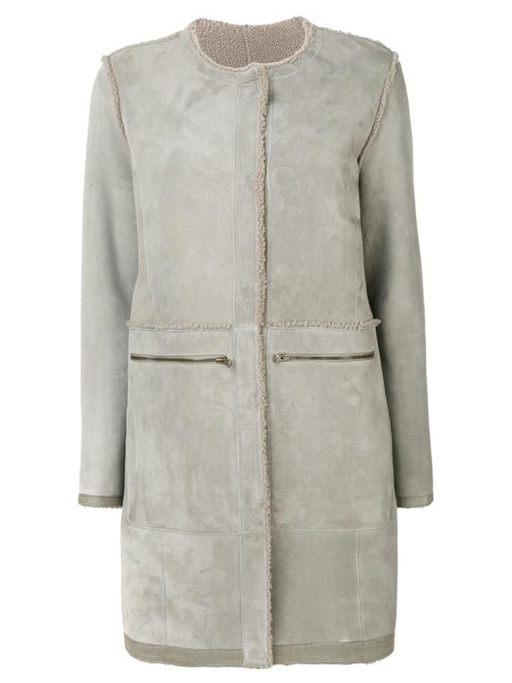 Sprung Frères Shearling Coat - Grey