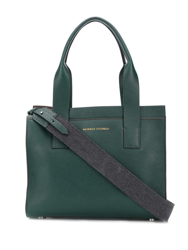 Brunello Cucinelli Beaded Trim Tote - Green