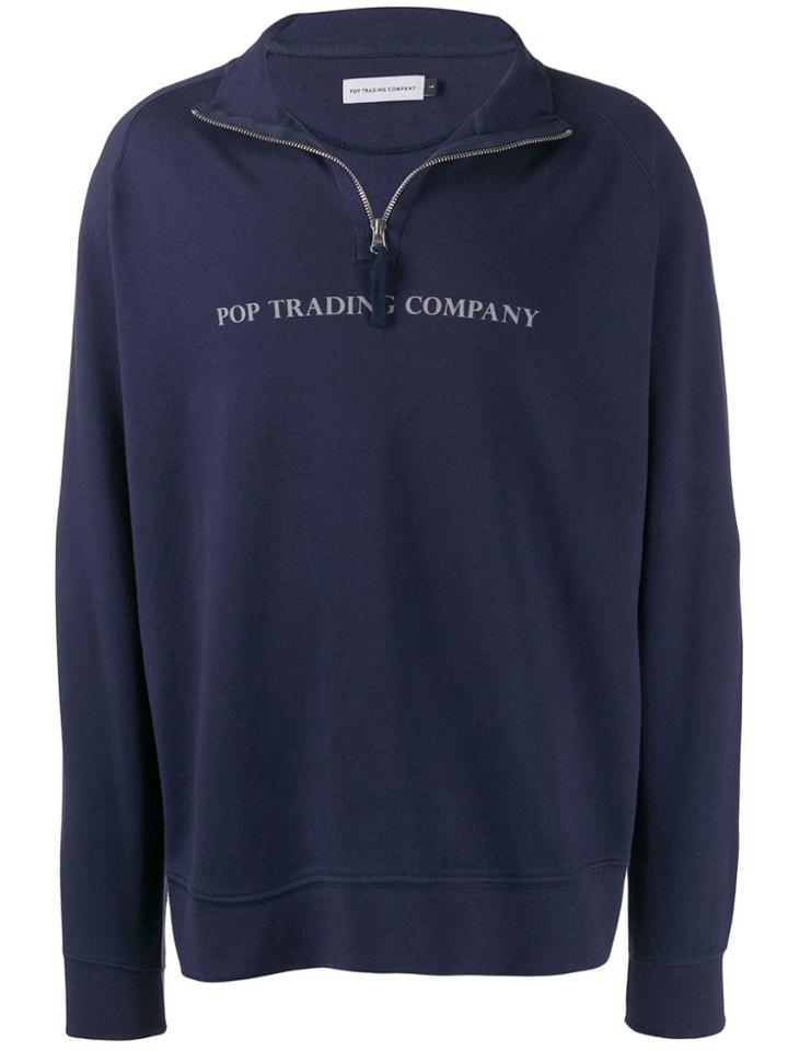 Pop Trading Company Printed Logo Sweatshirt - Blue