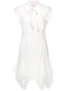 Cinq A Sept Tie Neck Lace Inset Mini Dress - White