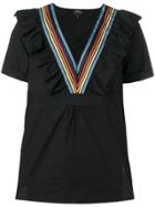 A.p.c. Embroidered Blouse - Black