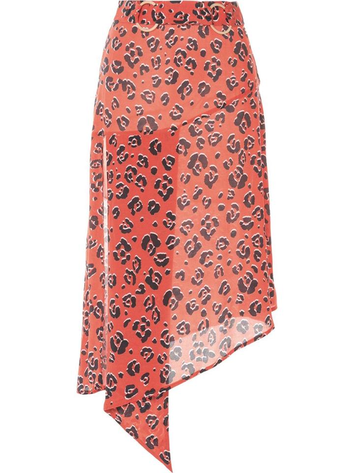 Suboo Zanzibar Print Belted Midi Skirt - Orange