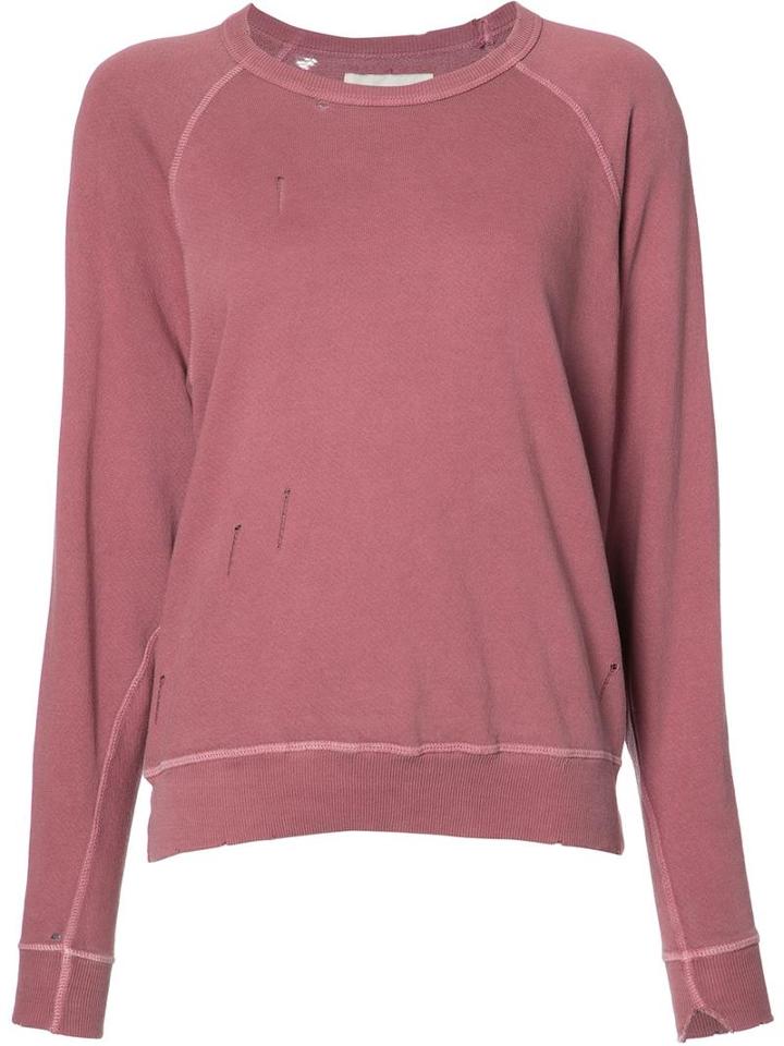 The Great Destroyed Effect Sweatshirt, Women's, Size: 2, Pink/purple, Cotton