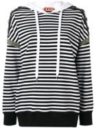 No21 Striped Embellished Hoodie - White