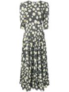 Rixo Leopard Daisy Print Dress - Black