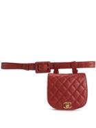 Chanel Pre-owned 1990s Quilted Cc Belt Bag - Red