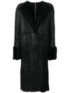 Alexander Mcqueen Fur Lined Coat - Black