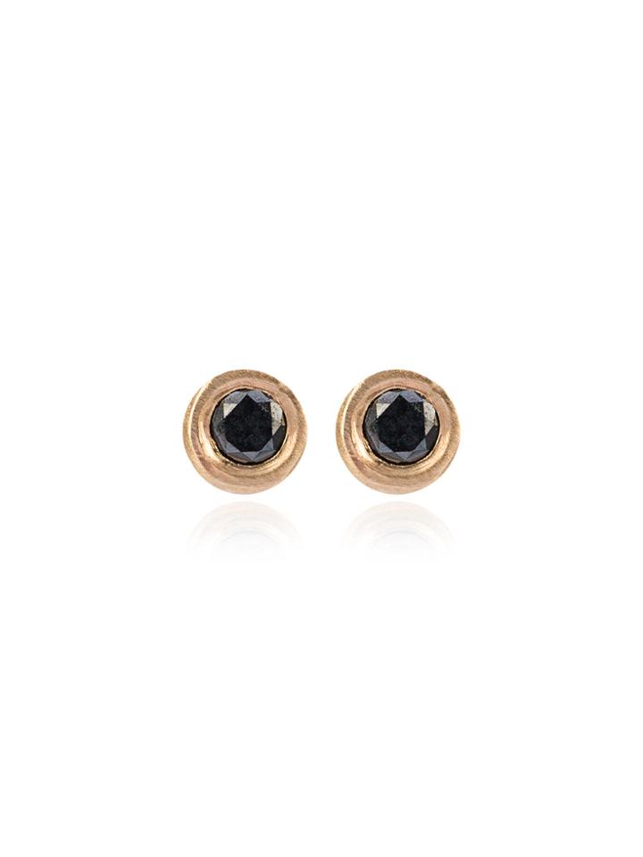 Jelena Behrend Bullet Tube And Diamond Stud Earrings - Black