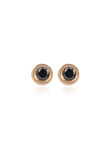 Jelena Behrend Bullet Tube And Diamond Stud Earrings - Black