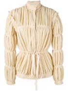 J.w.anderson - Pleated Jacket - Women - Silk/polyester/acetate/viscose - 8, Nude/neutrals, Silk/polyester/acetate/viscose