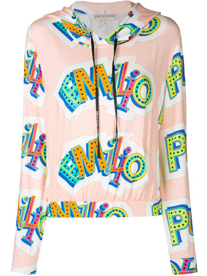 Emilio Pucci Logo Print Cropped Sweatshirt - Multicolour
