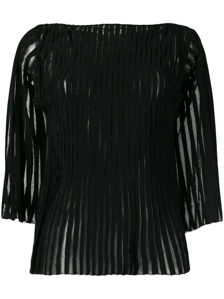 Pierantoniogaspari Appliqué Stripe Top - Black