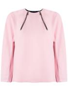 Reinaldo Lourenço - Zip Details Blouse - Women - Acetate/viscose - 36, Pink/purple, Acetate/viscose