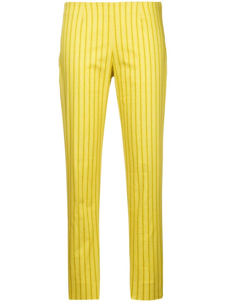 Piazza Sempione Striped Cropped Trousers - Yellow & Orange