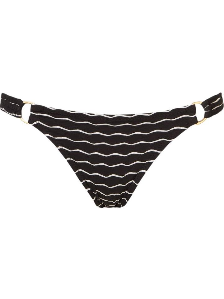 Amir Slama Striped Bikini Bottom, Women's, Size: Medium, Black, Polyamide/spandex/elastane