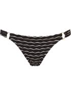Amir Slama Striped Bikini Bottom, Women's, Size: Medium, Black, Polyamide/spandex/elastane