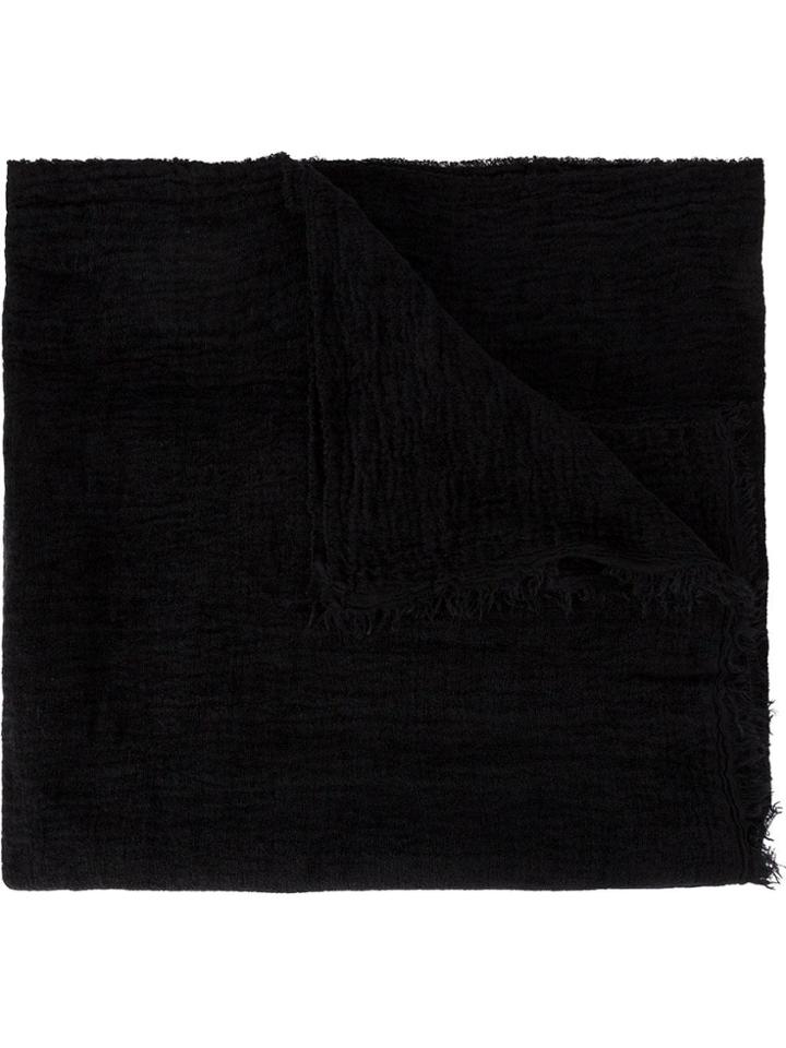 Faliero Sarti Fringed Edges Scarf - Black