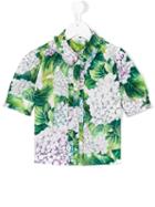 Dolce & Gabbana Kids - Hydrangea Print Shirt - Kids - Cotton - 5 Yrs, Green