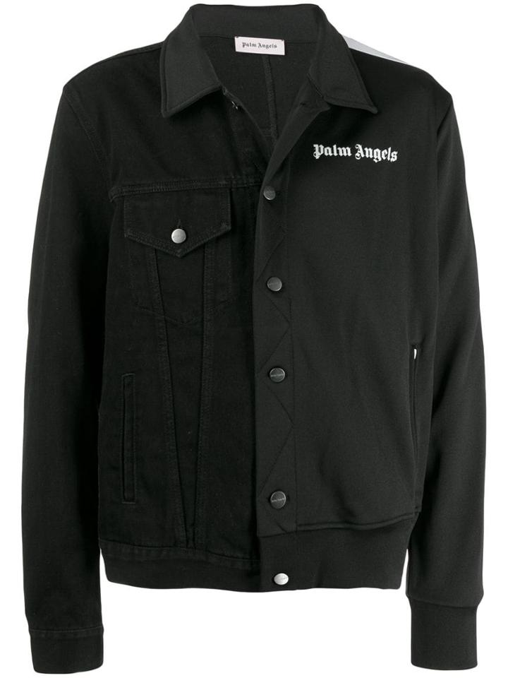 Palm Angels Asymmetric Contrast Panel Jacket - Black