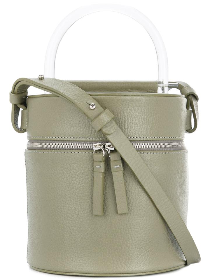 Building Block Round Top Handle Tote Bag - Green