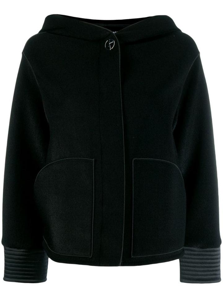Giorgio Armani Hooded Loose-fit Jacket - Black