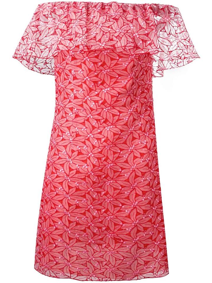 Giamba Off The Shoulder Dress, Women's, Size: 40, Red, Cotton/polyester