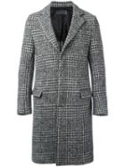 Route Des Garden Houndstooth Pattern Coat, Men's, Size: 48, Grey, Wool/viscose