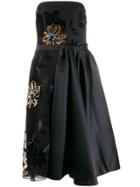 Rochas Vintage Embroidered Flower Dress - Black