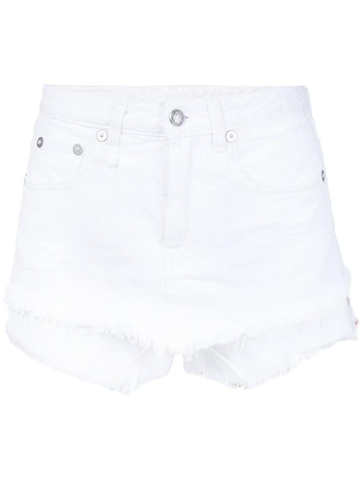 R13 Distressed Shorts, Women's, Size: 30, White, Cotton